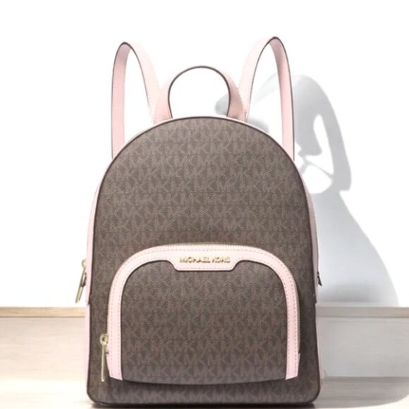 NWT MICHAEL KORS JAYCEE LOGO MEDIUM BACKPACK - POWDER BLUSH - Picture 2 of 3